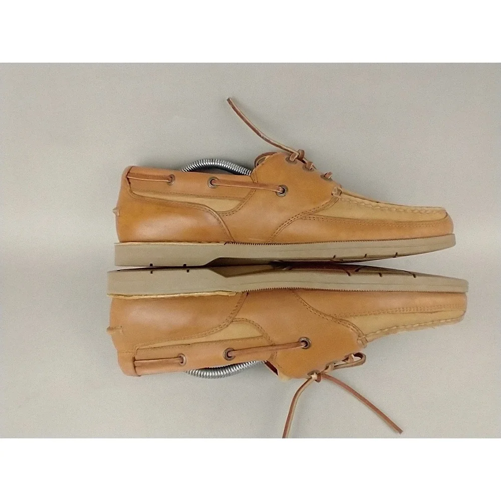 Rockport Mens M5166 Tan Leather‎ Boat Shoes Nautical Loafers Size 11M